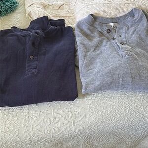 Blue and Gray Casual Button Down Shirts